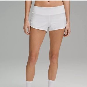 Lululemon run speed up low rise lined shorts 2.5 white| neutral